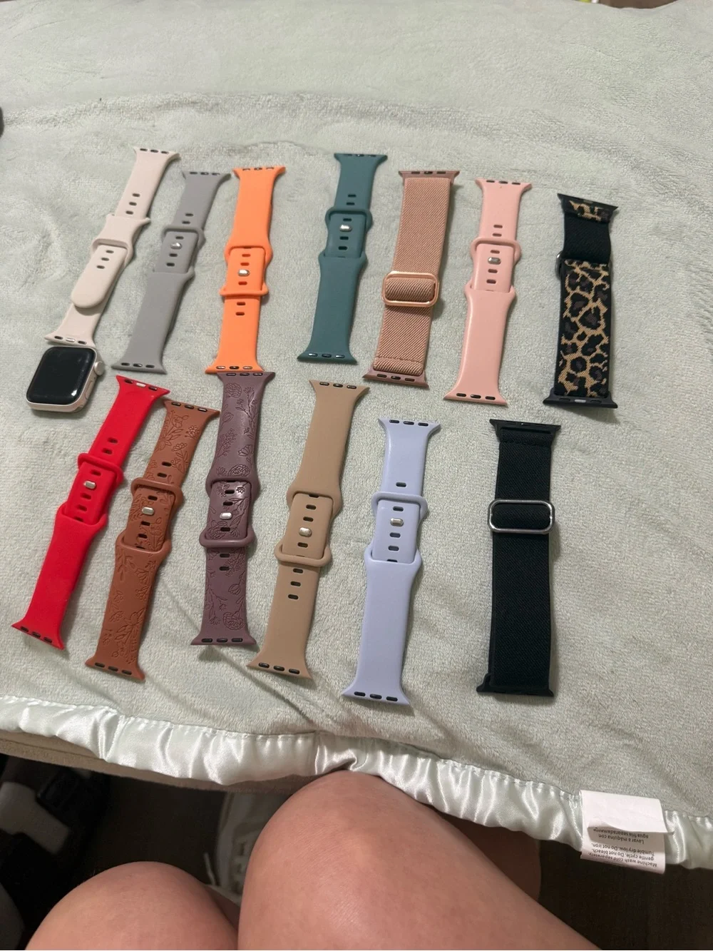 Apple Silver Smartwatch Case with Black Screen